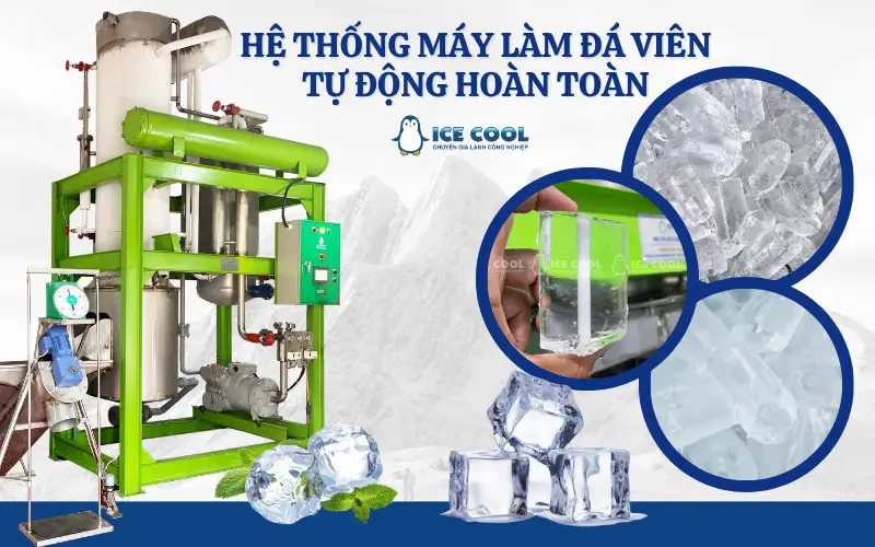 Hệ thống máy làm đá viên tự động hoàn toàn – Giải pháp tiết kiệm nhân công và chi phí
