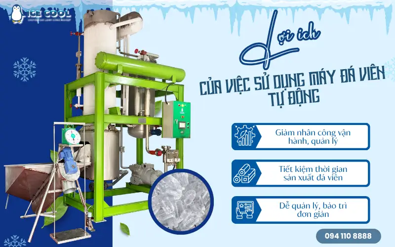 Lợi ích của việc sử dụng máy đá viên tự động giúp tối ưu nhân sự và thời gian