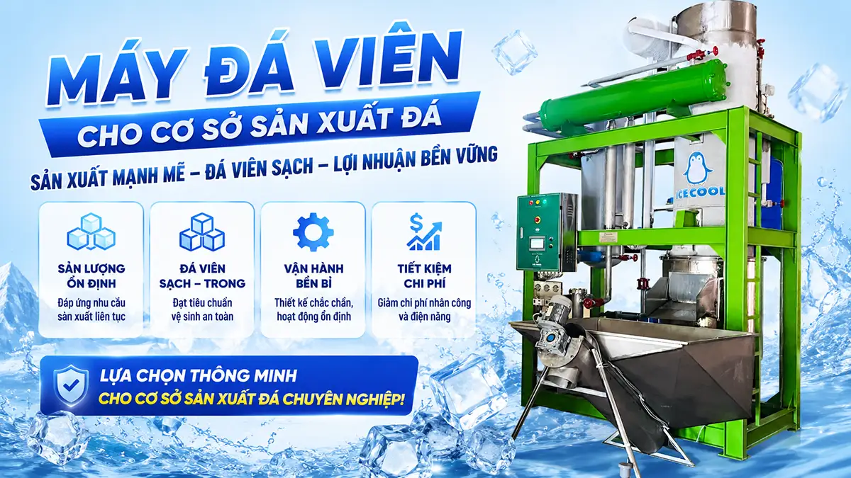 Làm sao chọn máy đá viên cho cơ sở sản xuất đá đúng với quy mô và nhu cầu?
