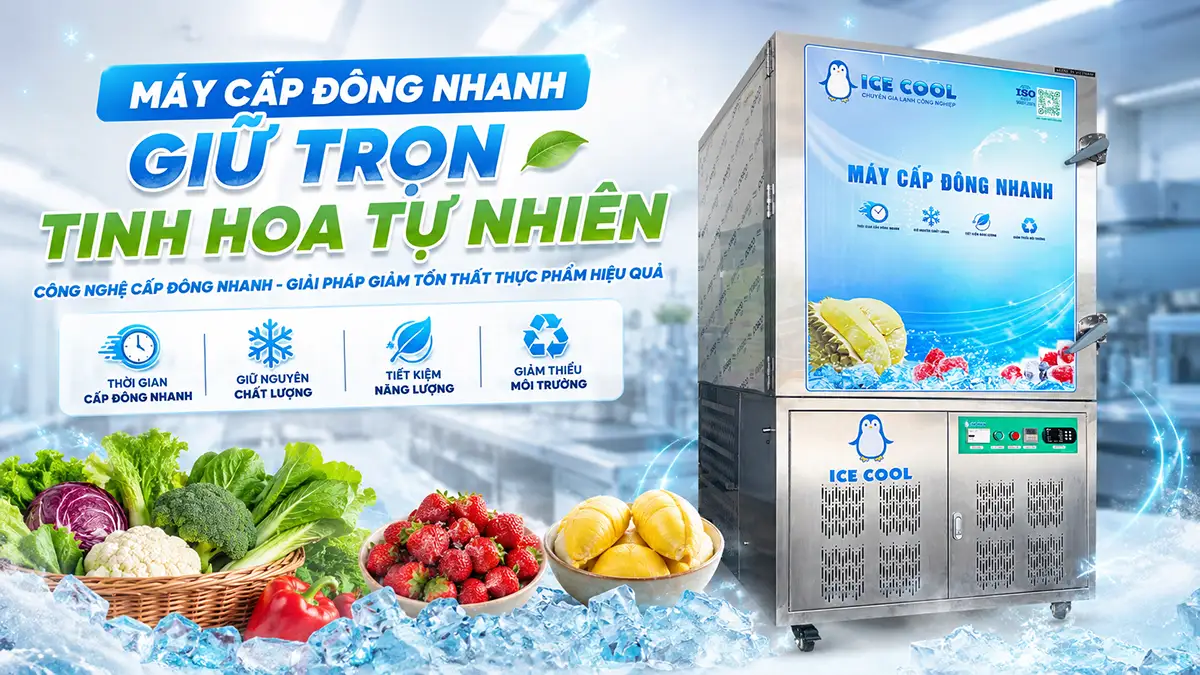 Máy cấp đông nhanh giúp giảm tổn thất thực phẩm