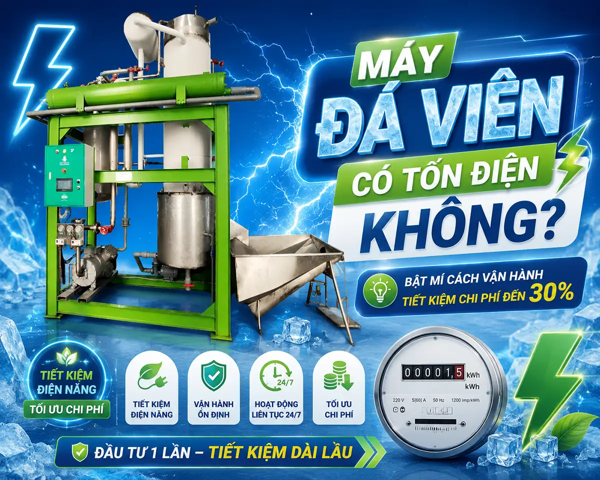 Sử dụng máy đá viên có tốn nhiều điện không? Nên chọn máy nào để tiết kiệm điện