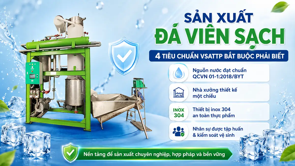 Quy định vệ sinh an toàn thực phẩm trong sản xuất đá viên