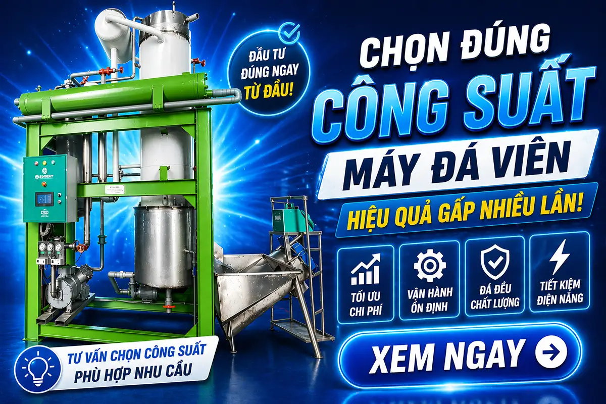 Chọn công suất máy đá viên thế nào để không đầu tư thừa hoặc thiếu?