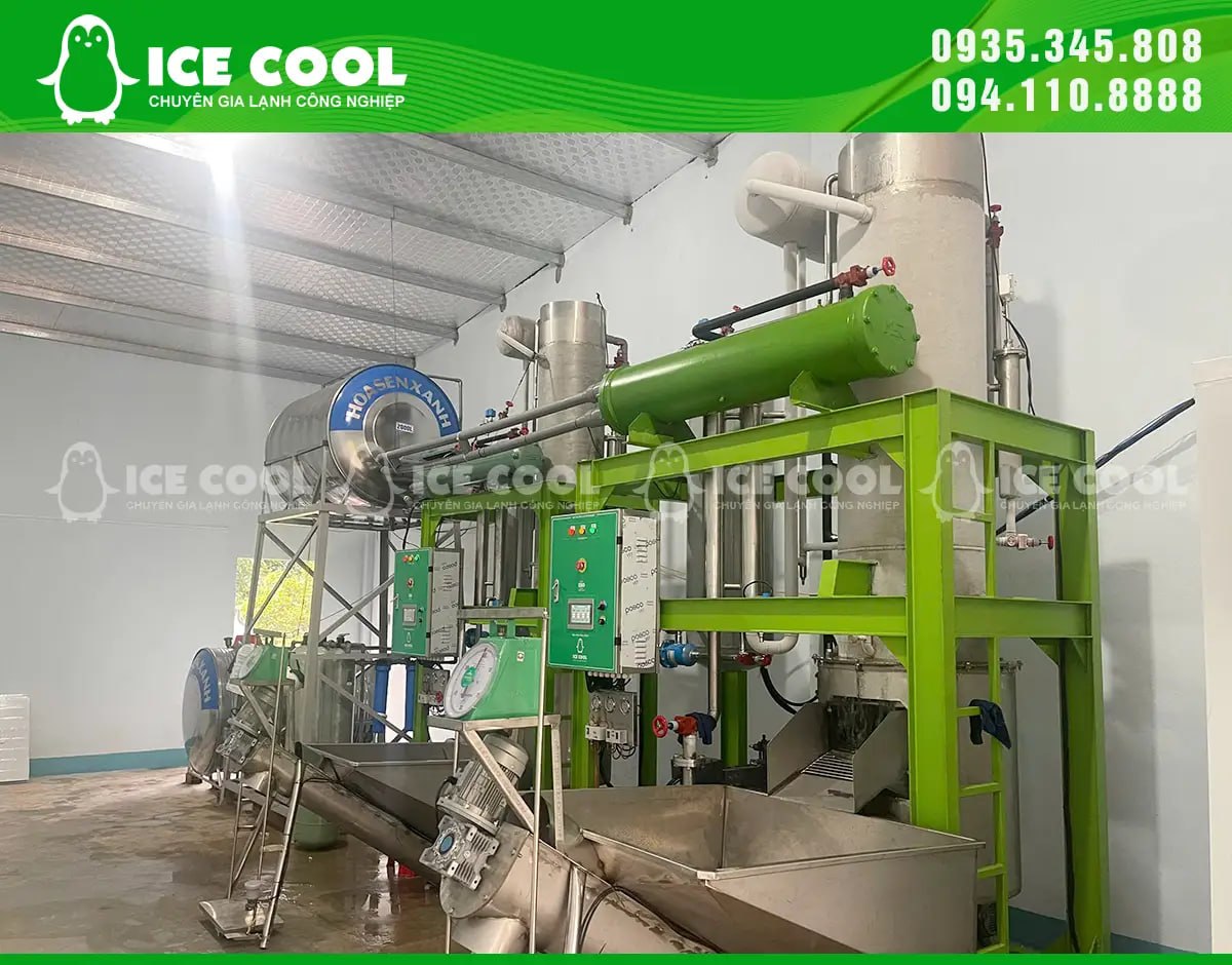 Máy được lắp đặt cẩn thận tại vị trí trong xưởng đá của khách hàng