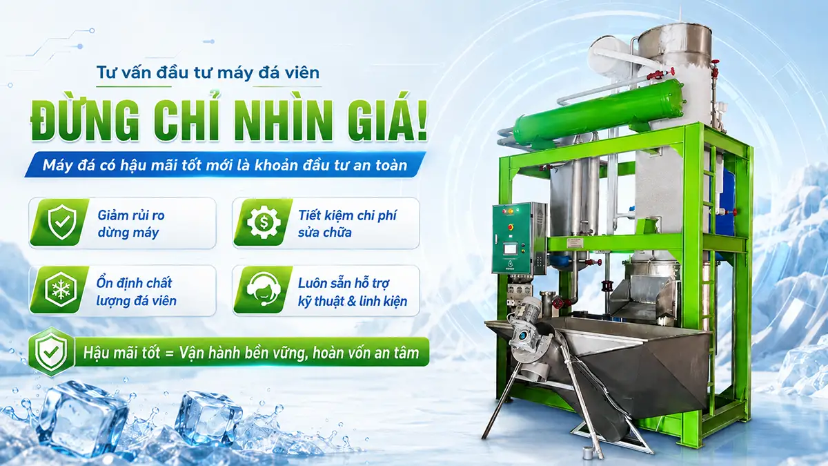 Chọn máy đá có hậu mãi tốt giúp doanh nghiệp hạn chế rủi ro ra sao?